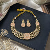 Meenakari Kundan Polki Cushion Lattice Necklace Set - Emerald Green | K Gold