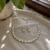 Kundan Polki CZ Oval Baguette Tennis Choker Necklace Set - White | K Gold