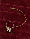 Kundan Polki Cluster Nath - Emerald Green | K Gold
