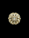 Kundan Polki Teardrop Radiant Square Cocktail Ring - White | K Gold