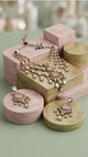 Kundan Layered Necklace Set with Baby Pink Stone and matching earrings